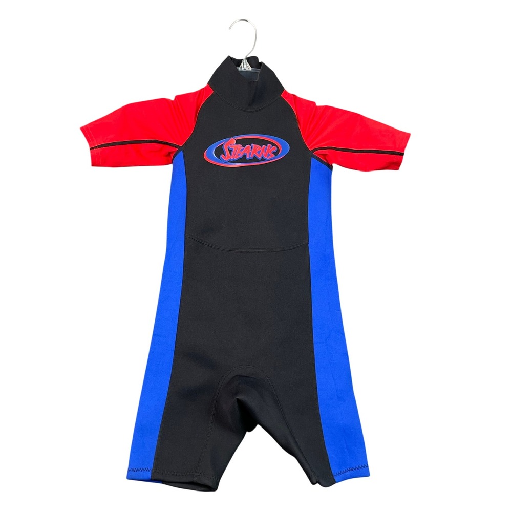 Stearns Wetsuit Kids Small Black Blue Red Shorty Neoprene Surfing Swim Suit